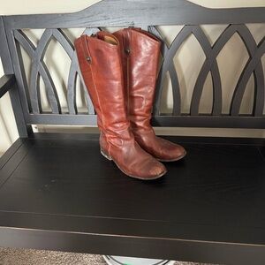 Frye - Melissa Button tall Brown Leather Boots